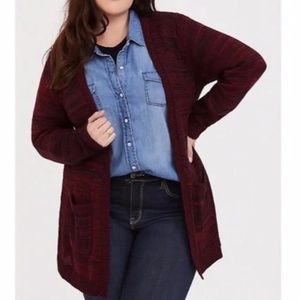 NWT Torrid Marled Knit Open Front Cardigan Sweater